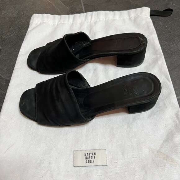 Maryam Nassir Zadeh Shoes - GUC Maryam Nassir Zadeh MNZ Sophie Slides, Mules, Black Suede 36